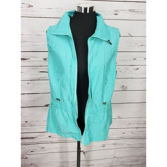 Erin London Women's Teal Blue Zippered Golf Athletic Vest Size Large - Picture 9 of 10